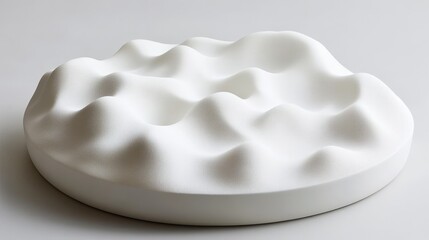Abstract White Wavy Surface   D Render  Minimalist Design