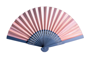 Elegant decorative fan featuring a beautiful design and soft colors, perfect for adding a touch of style to any setting.