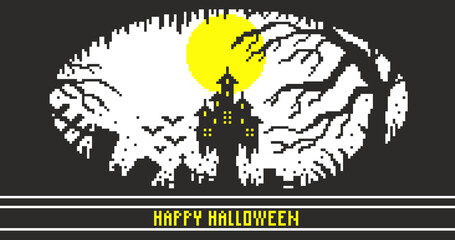 ハロウィンのピクセルアート