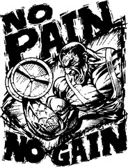 No Pain No Gain Gym Motivation T-Shirt Design