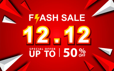 Flash Sale Banner 50% Off Speacial Offer Tumplate design