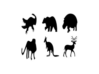 Animals logos collection. Animal logo set. Isolated on White background,Icon set of farm animals on white background,African Animals Icon Set,european forrest wild animals collection of stylized ,