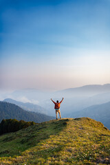 A man show strong arm to you on the mountain, Manali, Himachal Pradesh, India.
