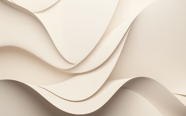 Abstract background of cream paper in soft waves.