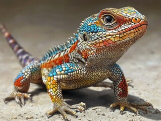 Naklejka premium Lizard on Sandy Ground