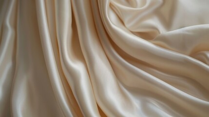 Fototapeta premium Elegant Silky Fabric with Soft Cream Color Texture