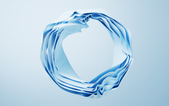 Flowing wave multilayer background, 3d rendering.