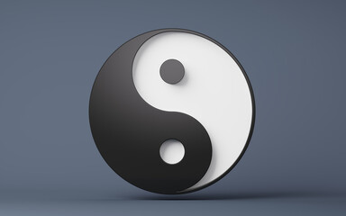 Chinese ancient taiji yin-yang pattern symbol, 3d rendering.