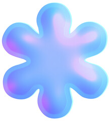 Obraz premium 3D Holographic liquid Y2k Chrome bubble alphabet Asterisk Symbol