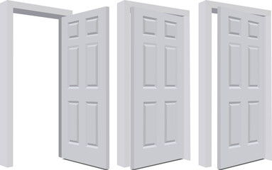 Hand drawn vector door drawing in white background