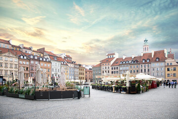 The memorial of the Mermaid of Warsaw is Old Town Warsaw, Poland
