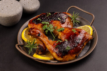 Grilled Chicken Leg with Rosemary and Lemon Lime.
