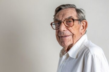 Fototapeta premium Portrait of senior man with eyeglasses looking at camera.