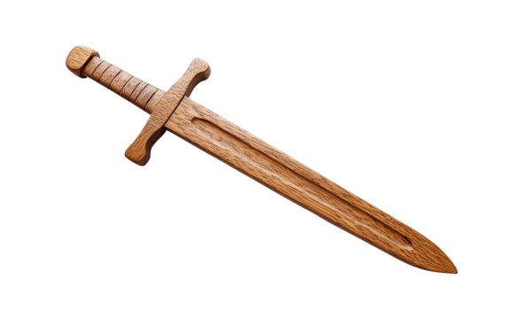 Wooden sword with clipping path, PNG