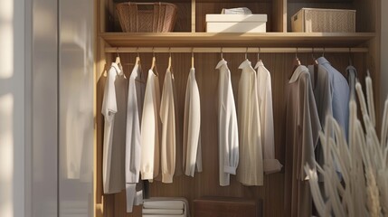 Organized Closet with Neutrals and Textures