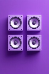 Three Speakers on Purple Surface