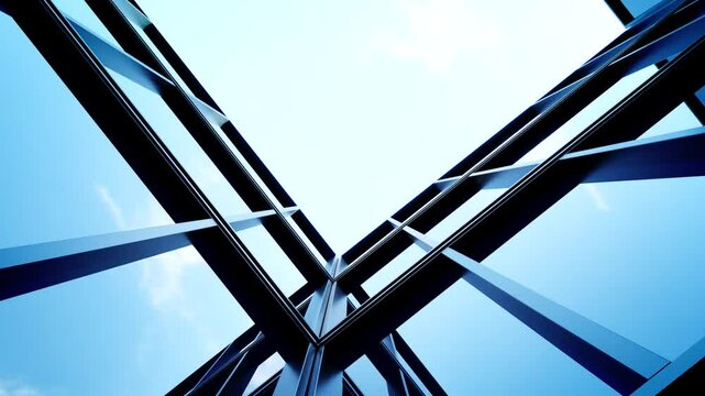 Skyscraper corporate office building with glass window, 3d rendering of modern architecture	

