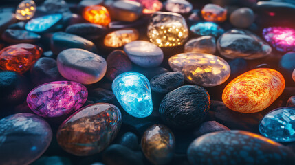 blue and yellow stones
