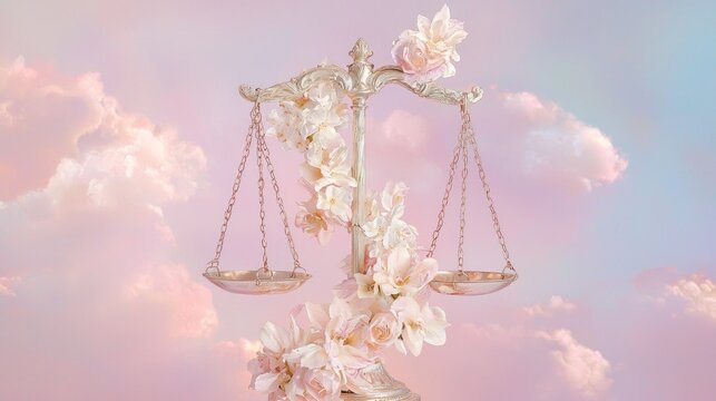 Balance in Bloom - Stunning Libra Floral Arrangement on Pastel Background