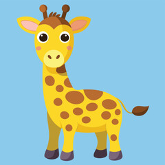 a cartoon giraffe with a yellow face and brown (1).eps