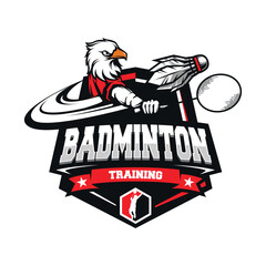 Badminton logo design. Indonesian badminton club vector