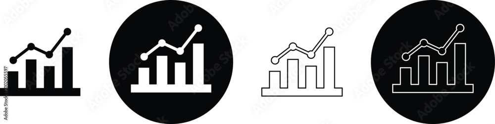 Aufkleber set of stats symbol. data analysis graph. statistic report icon vector illustration.