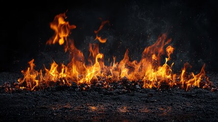 Dynamic Abstract Flames Texture on Dark Background