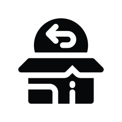 shopping return icon. vector glyph icon for your website, mobile, presentation, and logo design.