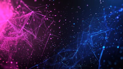 Fototapeta premium Abstract Digital Network with Pink and Blue Lines