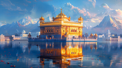 Golden temple, amritsar beautiful view of golden temple shri Harmandir Sahib in Amritsar