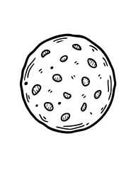 Chocolate chip Cookies Baking sweet snack vector line art