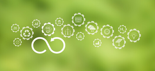 green circular environmental chart Sustainable industrial model productionuse recycling