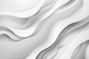Obraz premium Elegant abstract design with layered flowing white and gray shapes creating a textured, wavy effect