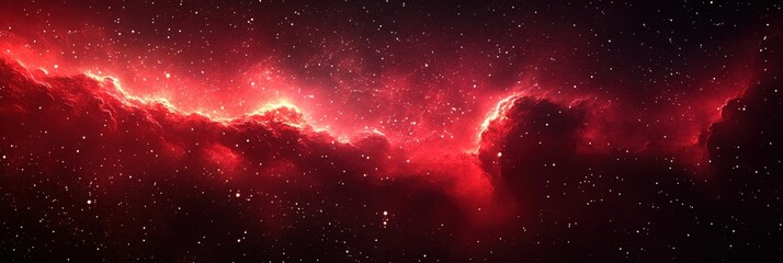 Red Dust Particles Floating in Space Background