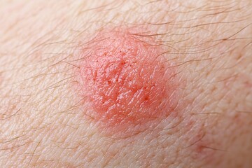Fototapeta premium A red, ring-like rash with a clear center indicates a prevalent fungal skin infection.