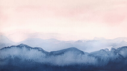 Abstract horizontal watercolor background. Hand drawn vector texture. Brush stroked painting pastel color watercolour