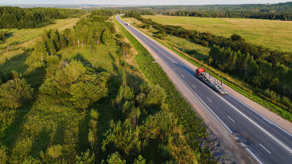 Cars are driving on the road