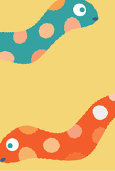 巳　年賀状　かわいい　背景