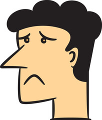 Sad Man Avatar Cartoon Illustration