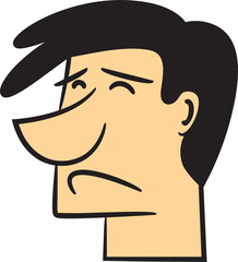 Sad Man Avatar Cartoon Illustration