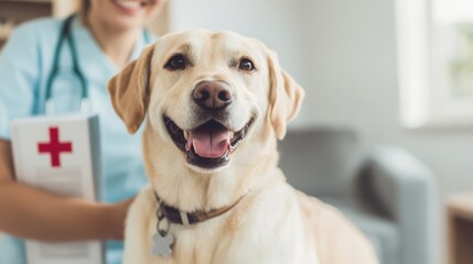 Pet Owner Reading First Aid Manual for Dog Care