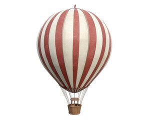 Obraz premium A colorful hot air balloon with red and white stripes, designed for leisure flights.