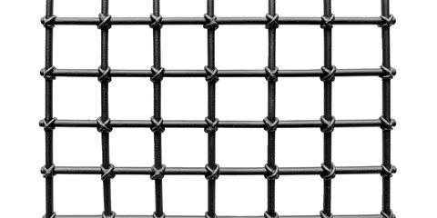 rusty prison jail bars isolated on white transparent background