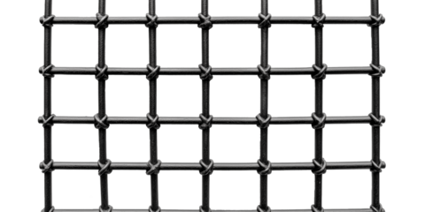 rusty prison jail bars isolated on white transparent background