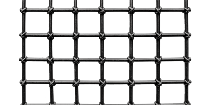 rusty prison jail bars isolated on white transparent background