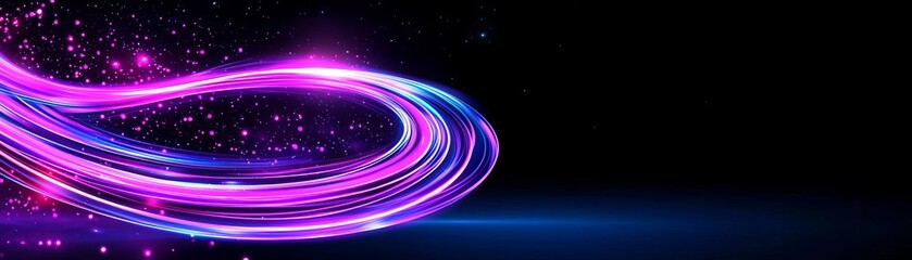 Obraz premium Colorful light trails on dark background, ideal for abstract designs.