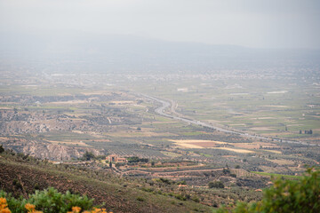 Fototapeta premium Acrocorinth fortress, Upper Corinth, the acropolis of ancient castle of Corinth Peloponnese, Greece