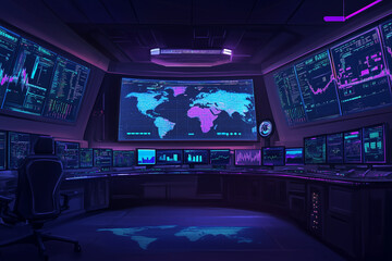 Obraz premium A Trader's War Room: Central Command Desk for Navigating the Digital Trading Landscape