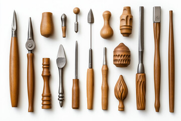 Professional Sculpting Tools Assortment on a White Background