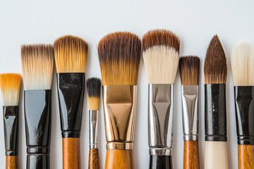 Variety of Paintbrushes Showcasing Different Bristle Types